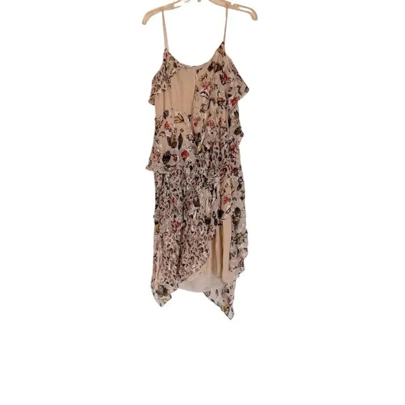 Grey Jason Wu Silk Dress Spaghetti Straps Midi Ruffles Tiered Cream 8 - Picture 4 of 15